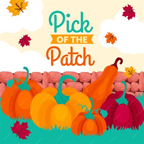 Free Vector | Hand drawn pumpkin patch illustration