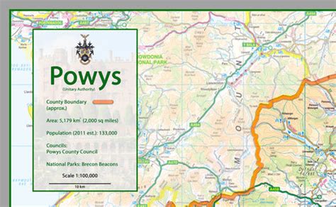 Powys County Map | I Love Maps