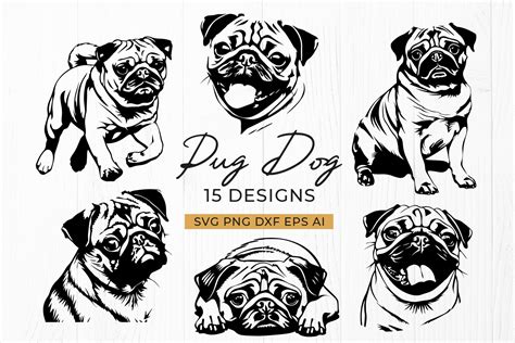 Pug Dog Svg Bundle Peeking Pug Clipart Graphic By Juiceboxy