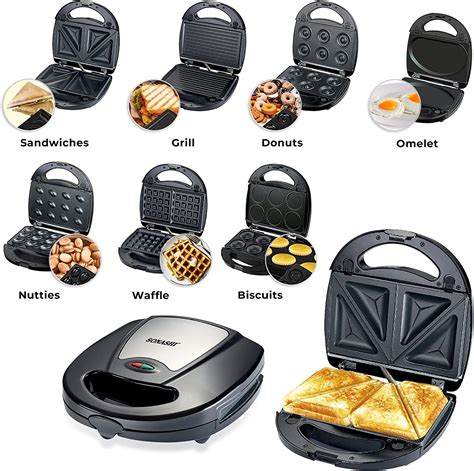 Sonashi 7 In 1 Multi Snack Maker SSM 862 Detachable Sandwich Grill