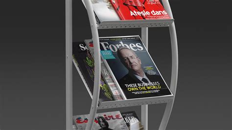 White Magazine Display Mockup With Magazines 3d Model 29 3ds Blend