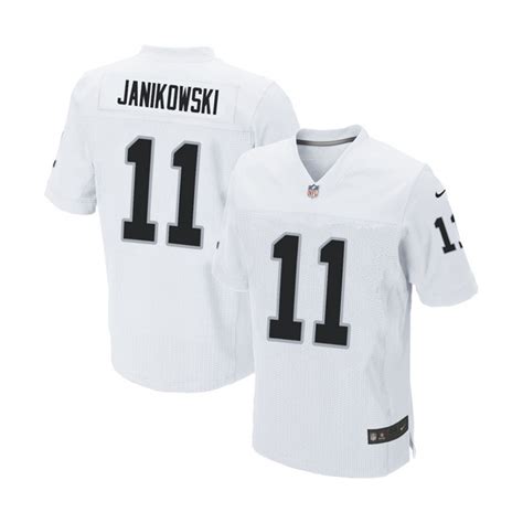 Men's Nike Oakland Raiders 11 Sebastian Janikowski Elite White NFL Jersey