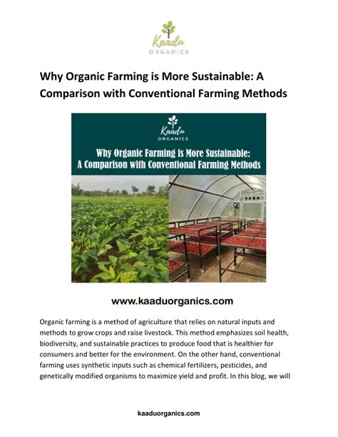 Ppt Why Organic Farming Is More Sustainable A Comparison With