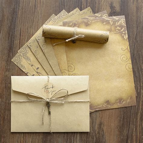 Conjunto De Envelope Artesanal Retr Vintage Envelope Letras Em