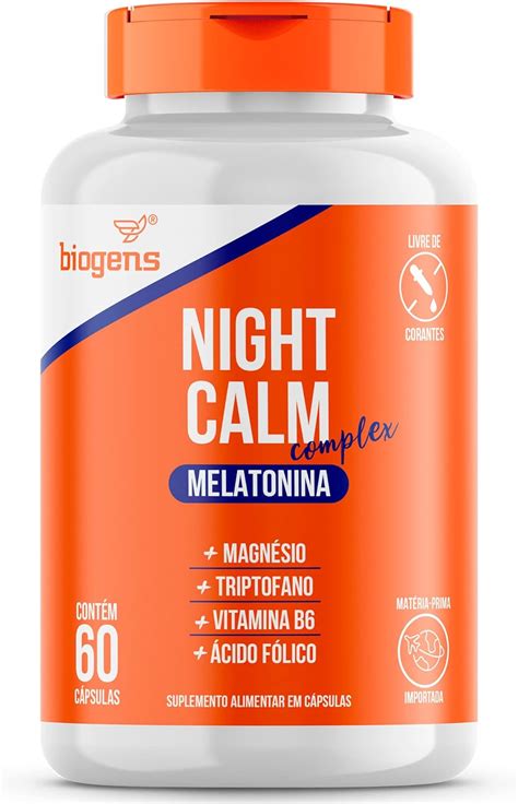 Night Calm Complex Melatonina Magn Sio Triptofano Vitaminas B E B