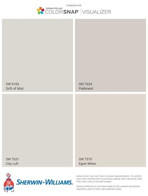 Sherwin Williams Light Greige Color Palette Drift Of Mist Pediment