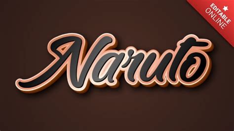 Naruto Efecto Bronce En 3D Generador De Efectos De Texto