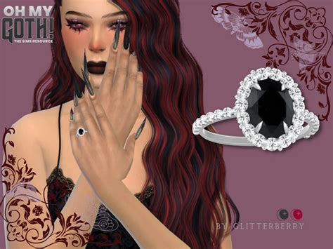 The Sims Resource Oh My Goth Black Diamond Engagement Ring In