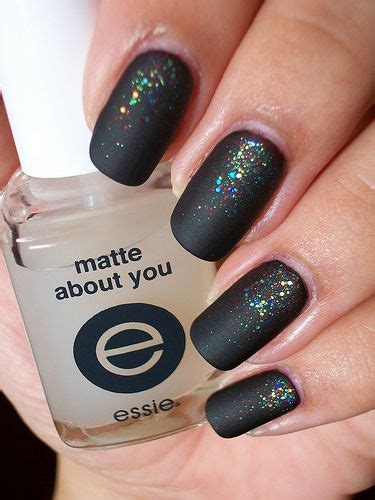 Matte Top Coat On Glitter Awesome Nail