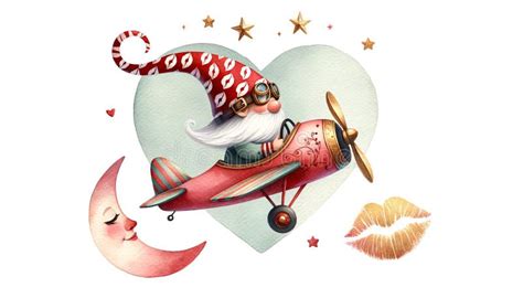 Whimsical Gnome S Valentine S Pilot With Cute Kisses Hat Pattern And