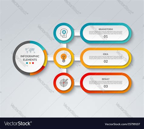 Infographic Template With 3 Options Royalty Free Vector