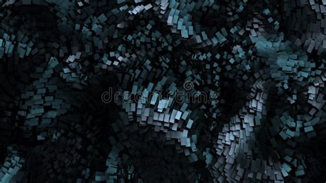 Dark Blue Animated Backgrounds The Ocean Of Moving Cubes Stock