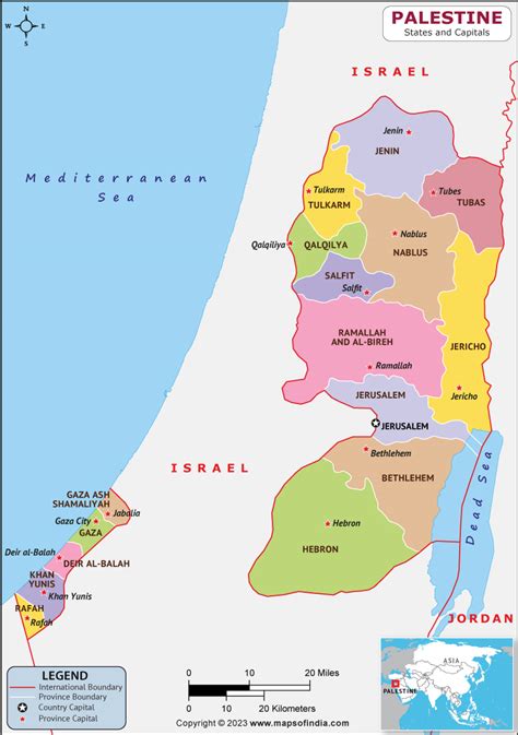 Palestine Governorates and Capitals List and Map | List of Governorates ...