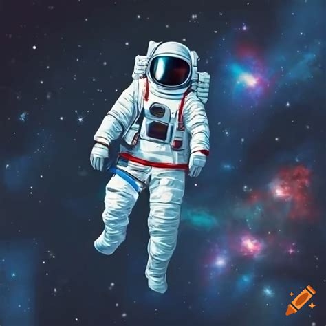 Astronaut Floating In Space With Galaxy Background On Craiyon