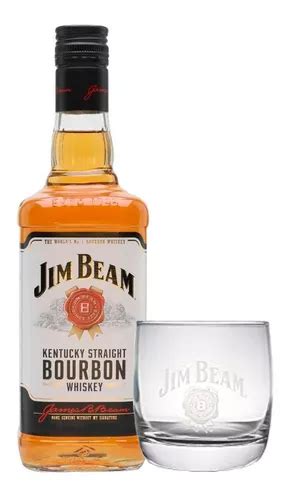 Whisky Jim Beam Bourbon White Litro Vaso Edic Limitada