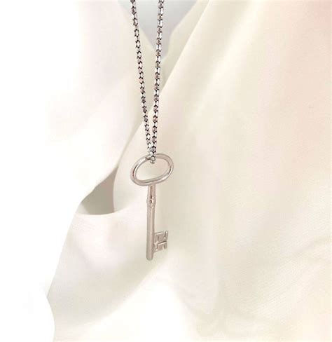 Silver Key Necklace, Men Key Necklace, Key Pendant, Anniversary Gift ...