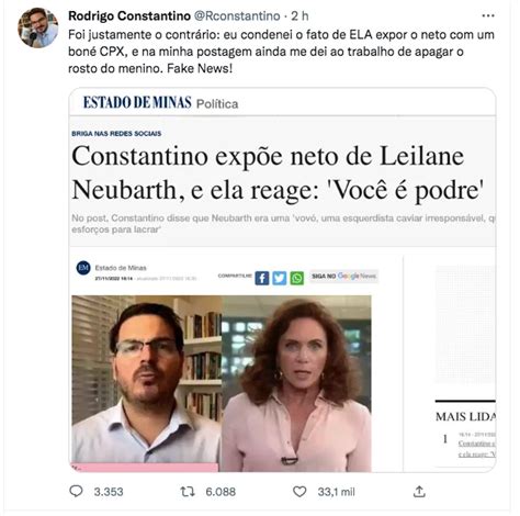 Jornalista Da Globo Tenta Lacrar Toma Resposta De Constantino E Parte