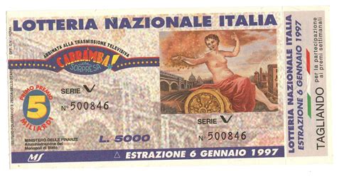 Lire Biglietto Della Lotteria Nazionale Italia Con Tagliando