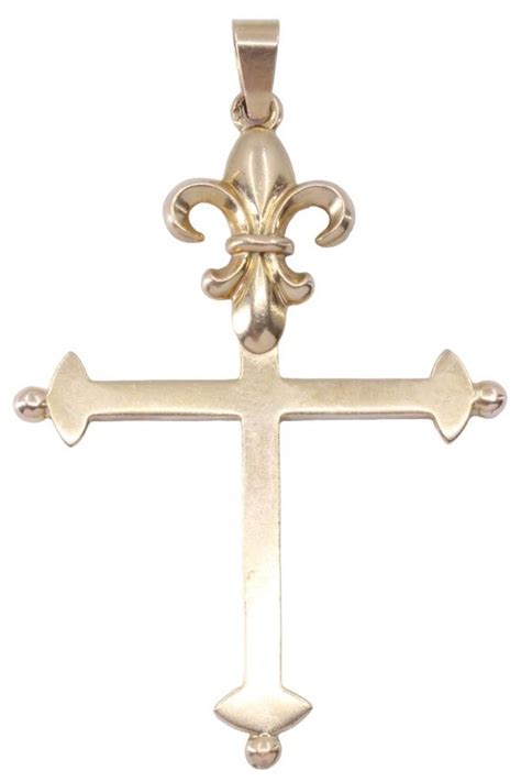 Croix Ancienne Fleur De Lys Or K Occasion