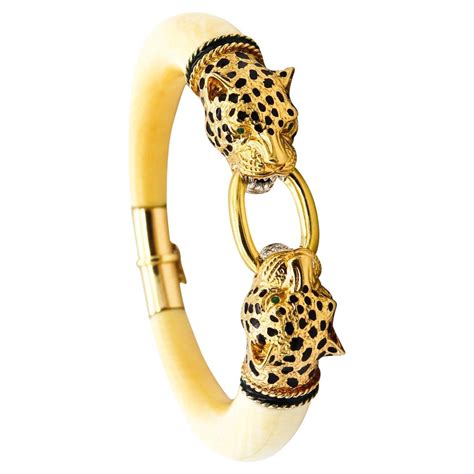 Gay Freres Wood And Gold Leopard Bangle At Stdibs