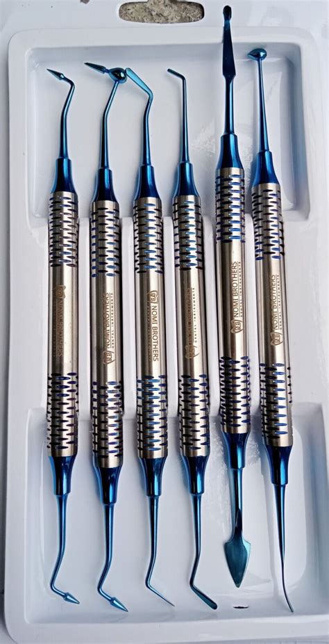 Dental Composite Filling Instrument Blue Titanium Coated Restorative