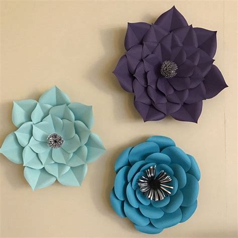 Paper Flower Template Wall Paper Flowers For Events And Wedding Décor Pdf Printable Trace And