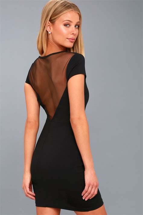 Sexy Black Mesh Dress Backless Dress Bodycon Dress Lbd Lulus