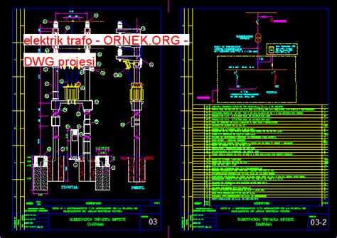 Proje Sitesi Elektrik Trafo Autocad Projesi