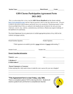 Fillable Online Participation Agreement Form 2021 2022 Fax Email Print