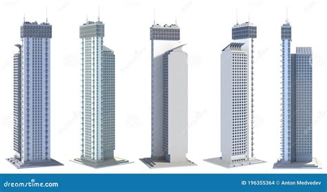 5 Side View Renders Of Fictional Design Futuristic Tall Buildings ...