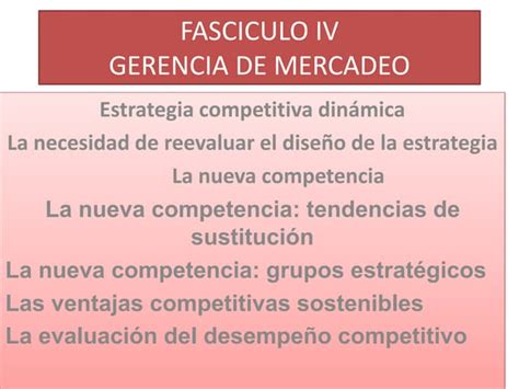 Fasciculo Iv Gerencia De Mercadeo Ppt