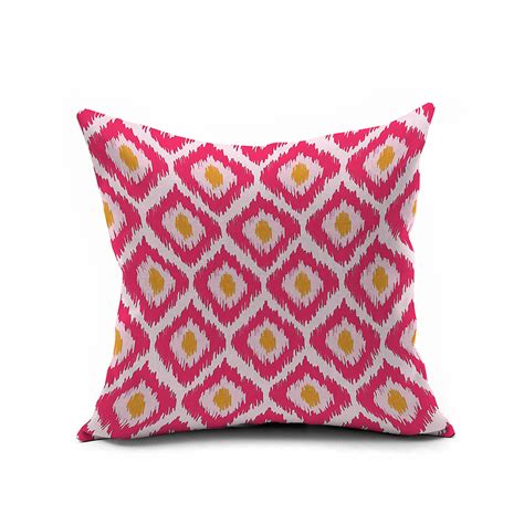 Pink And Yellow Chevron Geometric Pillow Cover X Ikat Cushion