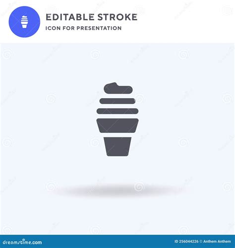 Ice Cream Cone Icon Vector Filled Flat Sign Solid Pictogram Isolated On White Logo