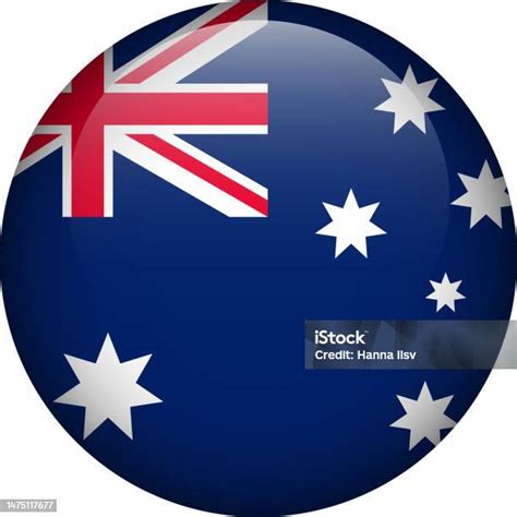 Tombol Bendera Australia Lambang Australia Bendera Vektor Simbol Warna