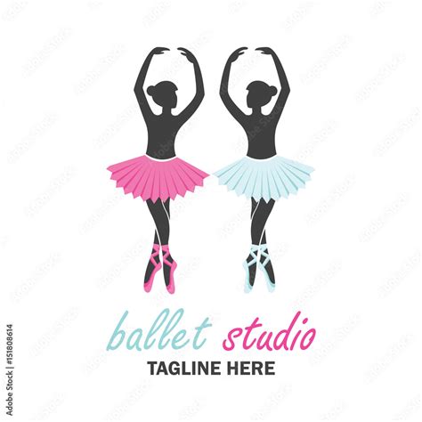 ballet logo for ballet school, dance studio. vector illustration Stock ...