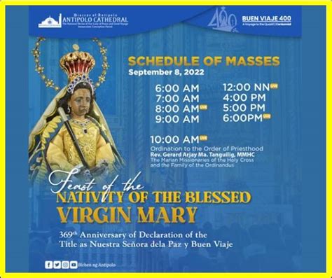 Masses To Celebrate Virgin Marys Nativity Today At Antipolo Cathedral