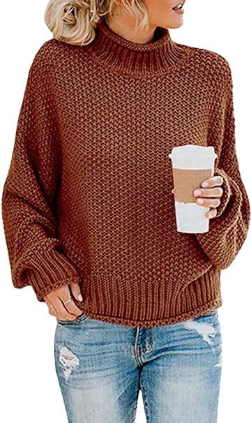 Onsoyours Damen Strickpullover Casual Herbst Winter Sweater Langarm