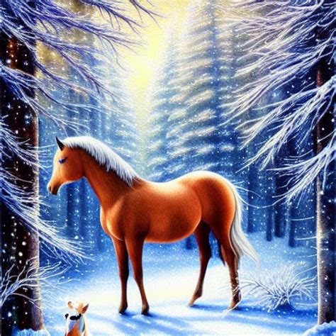 Enchanting Peaceful Realistic Centered Portrait of a Beautiful Horse in ...