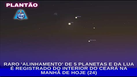 Raro Alinhamento De Planetas E Da Lua Registrado Do Interior Do