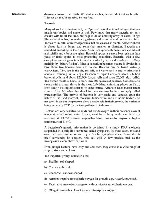 Solution Classification Of Microorganisms Important In The Food