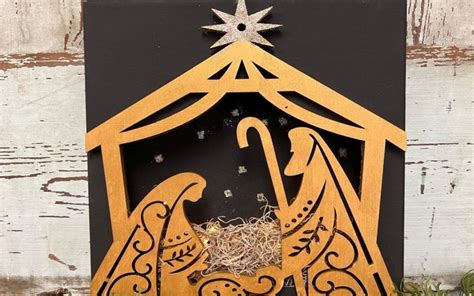 Diy Nativity Scene Using Wooden Cut Out The Shabby Tree