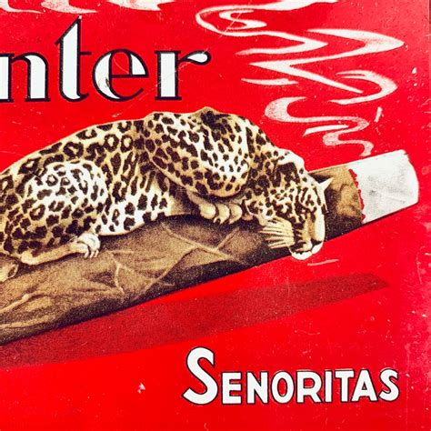 Vintage Red Tin Cigar Box For 20 Cigars By Panter Senoritas Gold