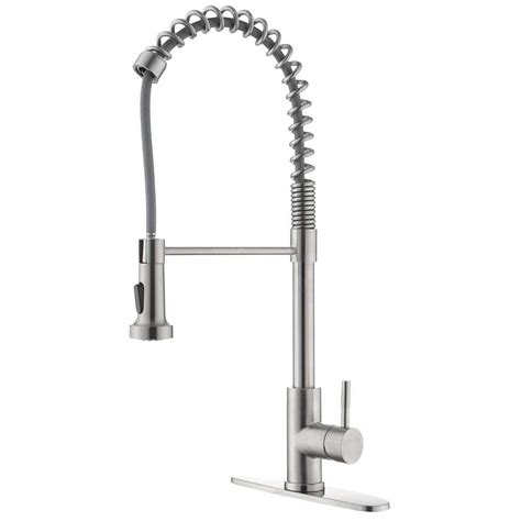 Stainless Steel Single Handle Pull Down Sprayer Kitchen Faucet in ...