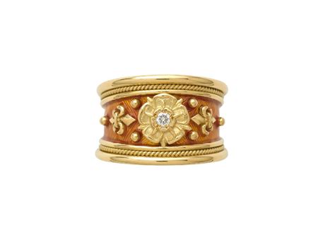 Tudor Rose Tapered Templar Ring | Elizabeth Gage