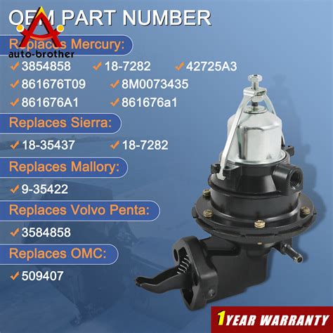 Fuel Pump A For Mercruiser Mercury Marine Volvo