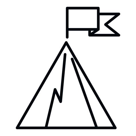 Route flag on mountain icon outline vector. Top career 17325174 Vector Art at Vecteezy