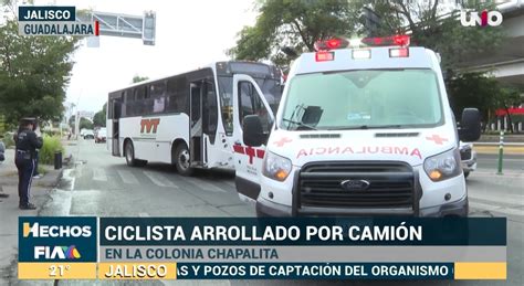 Ciclista fue arrollado por una unidad de transporte público en Guadalajara