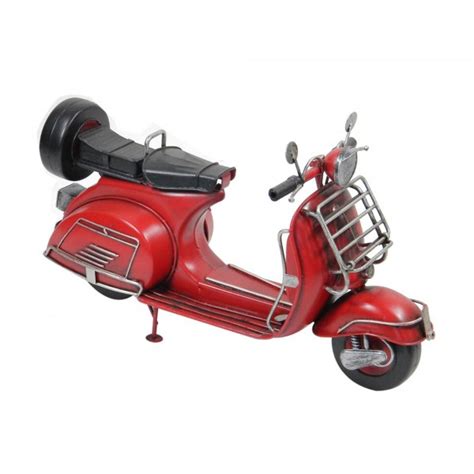 Grand Scooter Vespa M Tal Mod Le Vintage Rouge L Cm