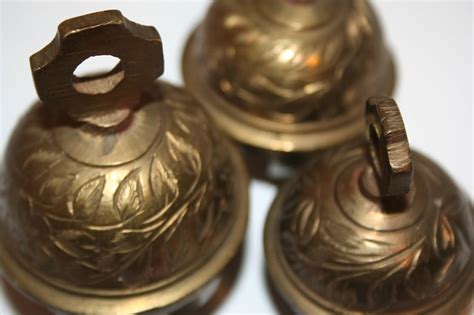 Vintage Indian Elephant Claw Brass Bells Set Of 3 Instant Etsy