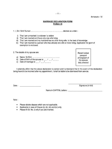 Marriage Declaration Form Pdf Pdf